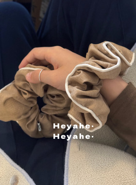 heyahe【玛奇朵】2024新韩国博主ins咖色花边大肠发圈发绳小复古
