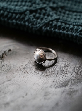 Ensage 银色925银22M01圆顶圆环戒指