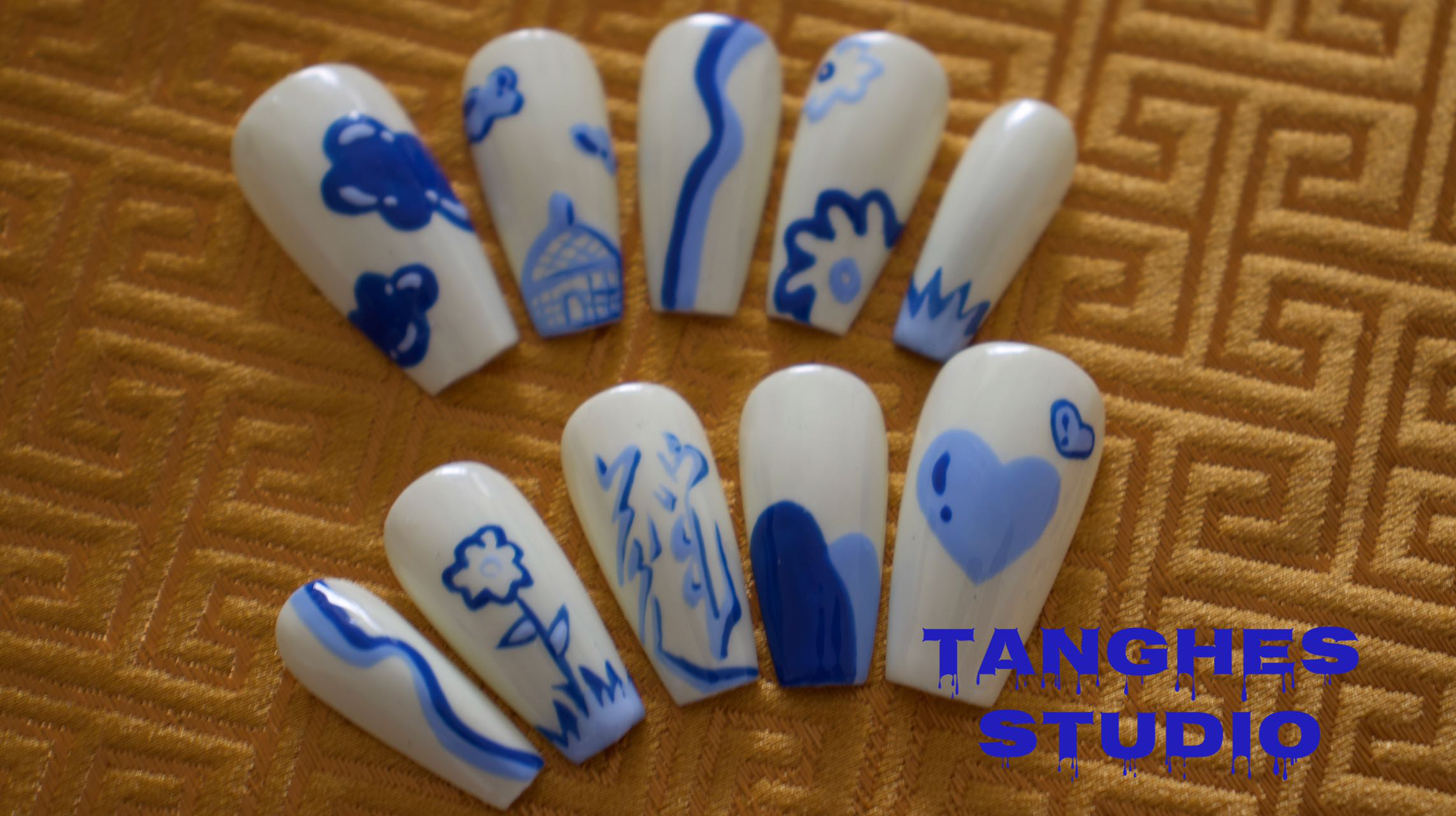 TanghesNail『指尖草原--涂鸦草原』原创蒙古风格穿戴美甲