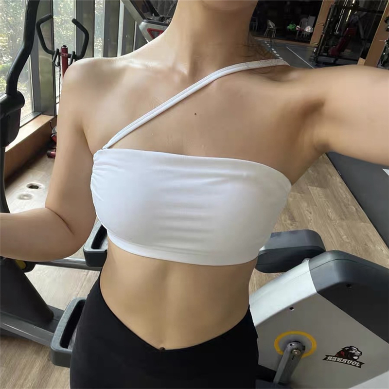 挂脖式无肩带防滑运动内衣