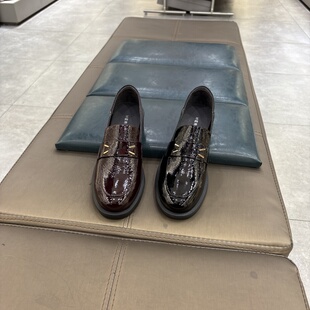 单鞋 英伦复古低跟牛漆皮乐福鞋 女 2026年新款 赫谷女鞋