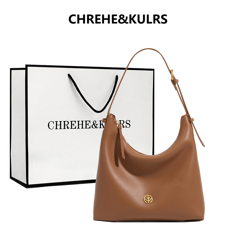 CHREHE&KULRS头层植鞣牛皮腋下包
