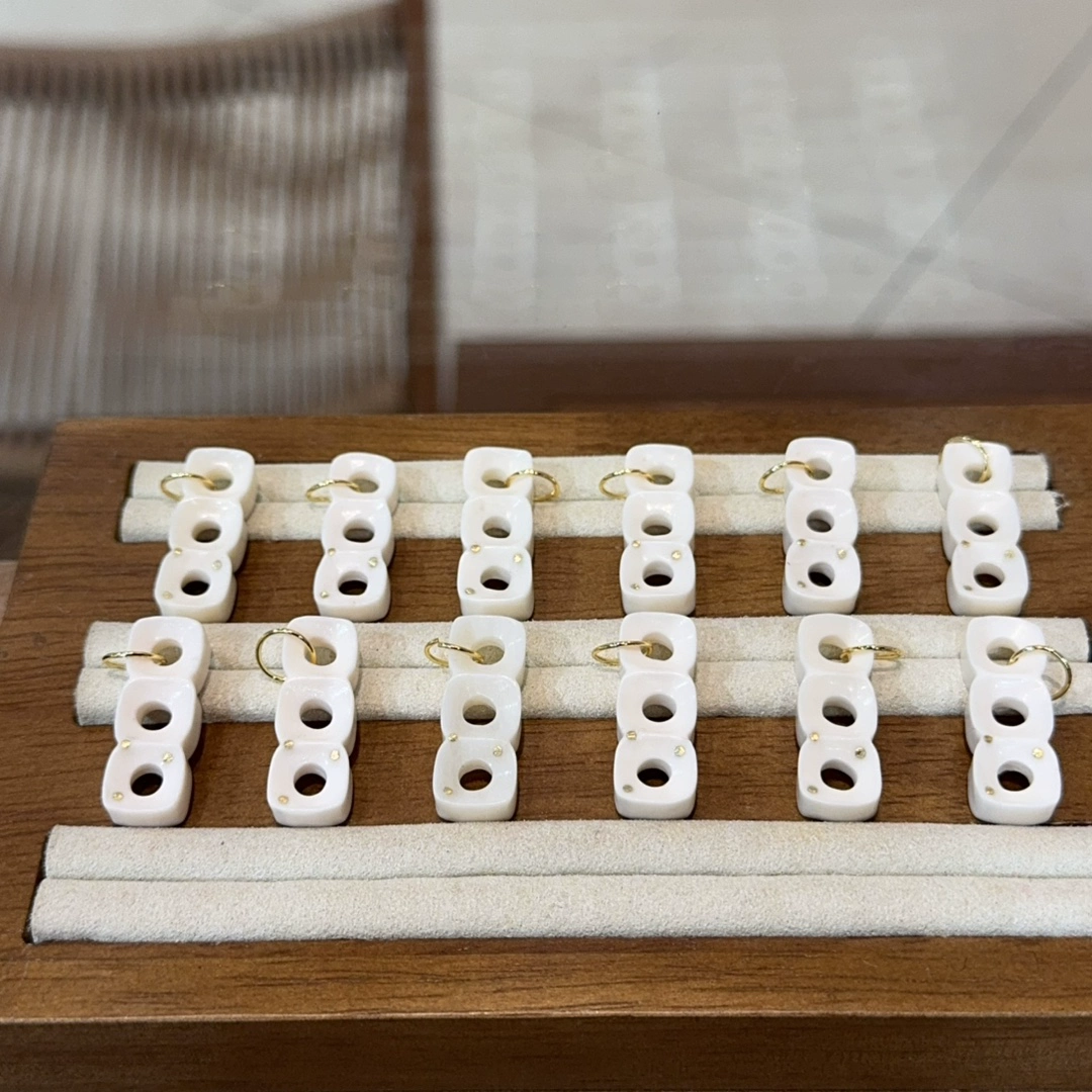 精工驼骨三饼镶嵌牌吊坠配件手工DIY文玩小提溜吊坠手链挂件配饰