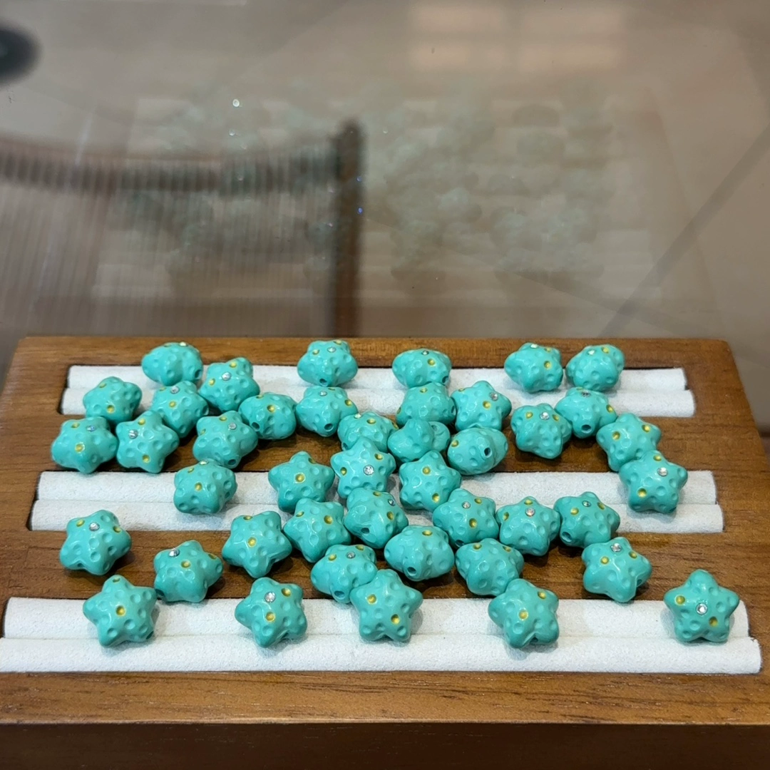 菱镁矿无相镶钻星星配件手链项链隔珠手工DIY文玩时尚精美配饰