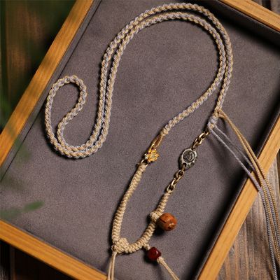 半成品编绳藏式风格手搓棉线吊坠绳西藏可挂天珠唐卡专用挂绳挂链