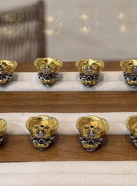 铜海盗船长阿呆半成品配件手工DIY文玩小提溜挂件手链隔珠配饰