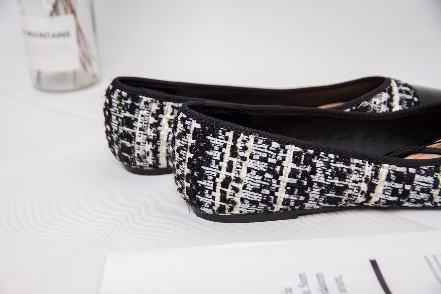 [BANYIYOU 2024 가을 새로운 인터넷 연예인 지적 발가락 플랫 슈즈 요정 스타일 발레 슈즈 다목적 블랙 스쿠프 슈즈