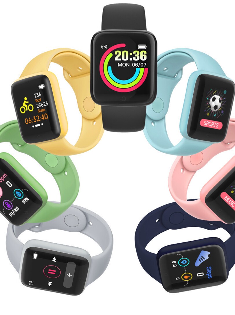Y68 스마트 팔찌 SMARTWATCH 컬러 스크린 블루투스 보수계 스포츠 D20 시계 스마트 시계 밴드