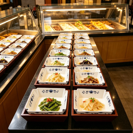 冷菜明档展示盘凉菜摆盘套装展示柜明档盘中式冷菜盘酒店自助餐具