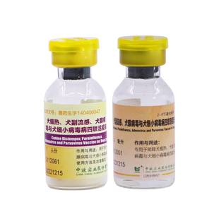 中牧幼犬四联疫苗整盒10支犬狗狗四联预防针犬瘟细小狗疫苗四联