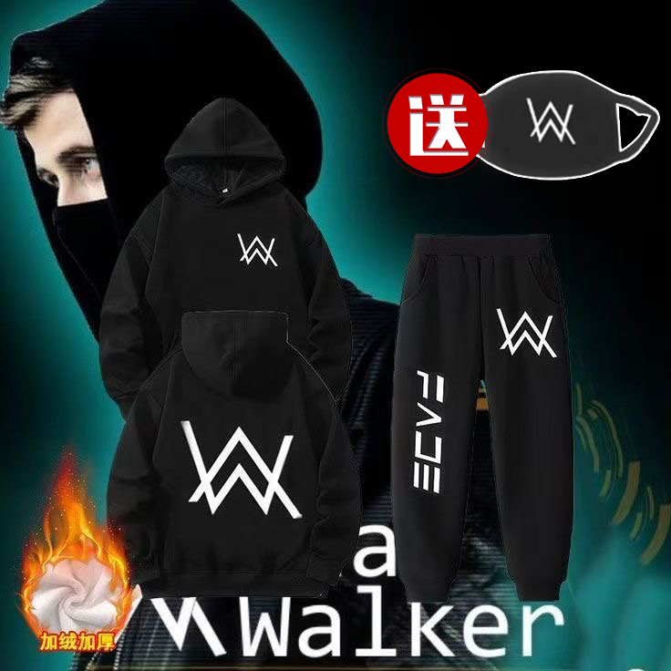 艾伦沃克嘉豪同款DJ潮faded连帽卫衣男秋冬款加绒薄款外套衣服棉