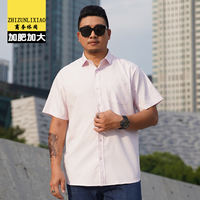 Fat and plus-size ice silk short-sleeved white shirt for men, business no-iron professional shirt, trendy and loose for fat guys thumbnail 5