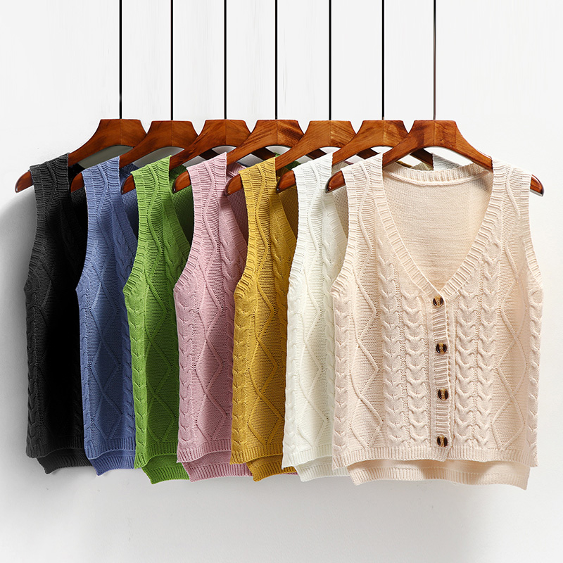 Korean Edition Knit vest vest 2020 Spring new pattern Sleeveless waistcoat Cardigan Vest coat insin the Women's clothing/Boutique , Wool sweater  category - from Buy2taobao.com to provide professional Taobao agent buy service