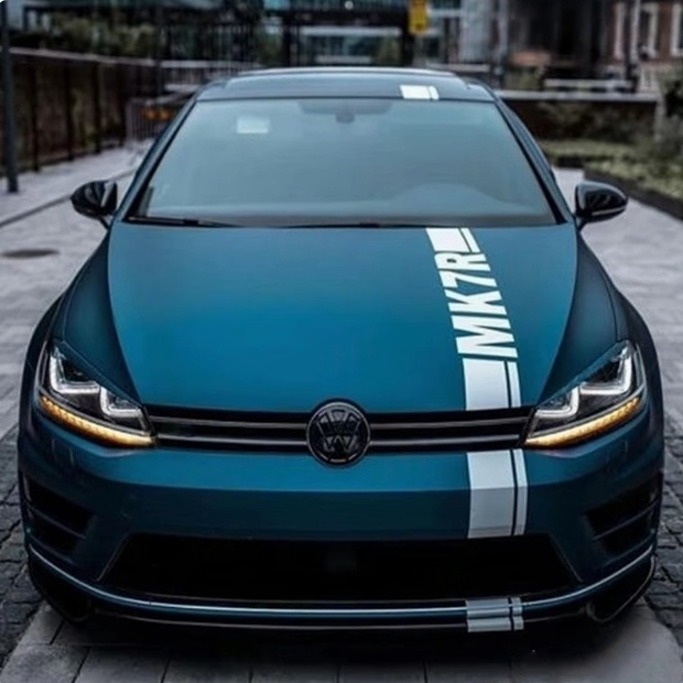 适用于大众高尔夫8 GTI车贴拉花高6 7改装引擎盖装饰彩条贴纸POLO