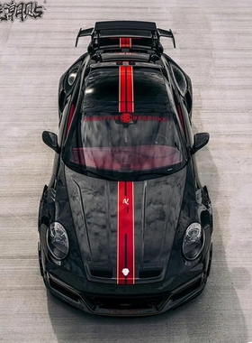 保时捷911Turbo S车贴拉花carrera车身改装侧裙边贴纸992机盖彩条