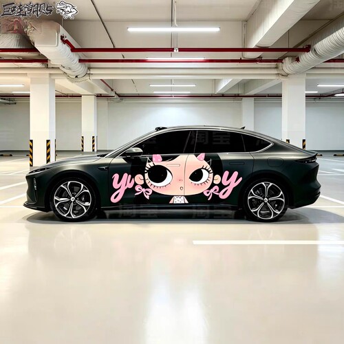 小玉车贴SU7小鹏P7蔚来et5特斯拉model汽车贴纸定制痛车拉花