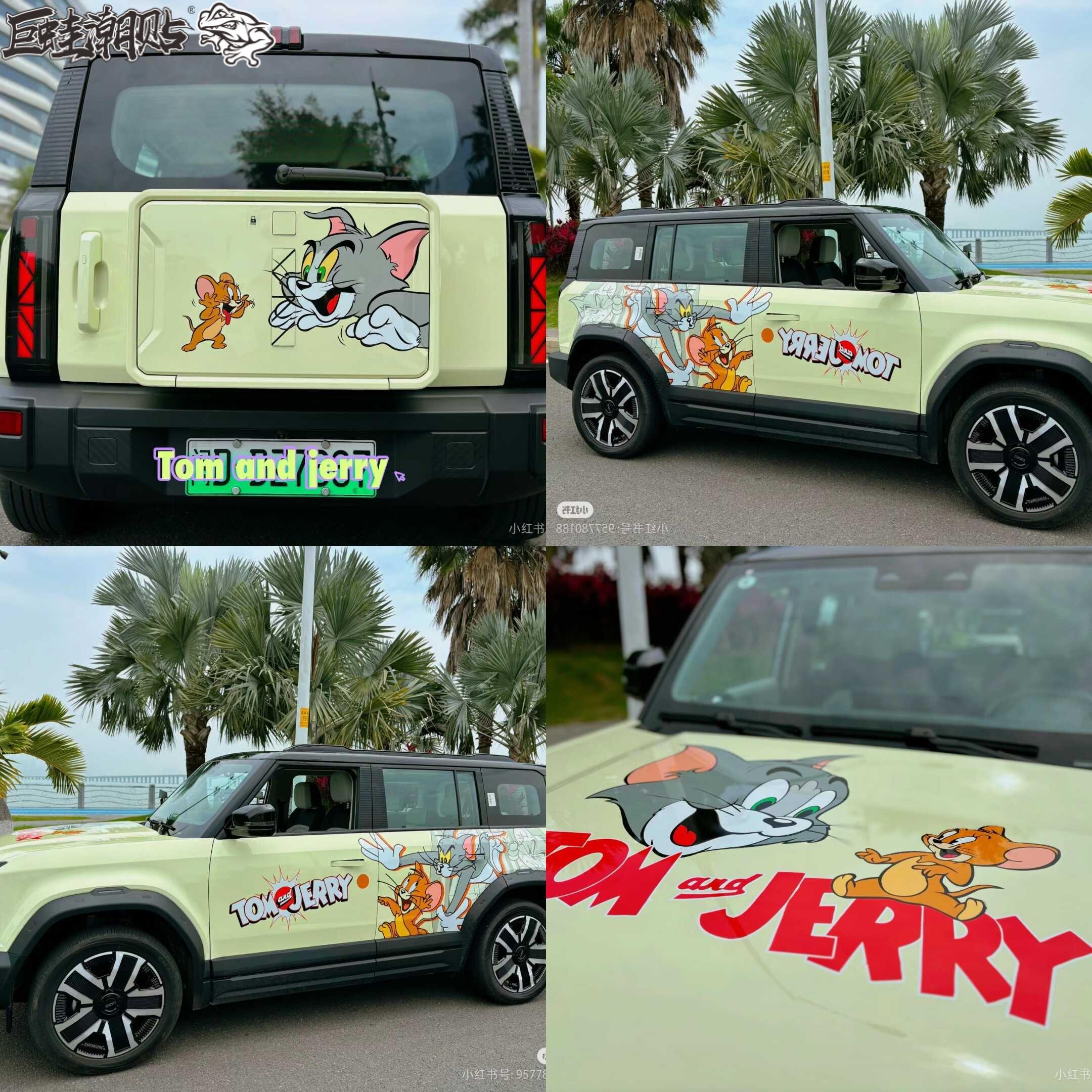 奇瑞ICAR03车身贴 坦克300拉花贴膜 福特烈马车身贴 高分子改色膜