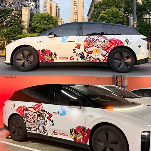 适用于理想i6个性卡通嘎子姐ZSIGA车贴极氪009拉花D9MEGA个性车贴