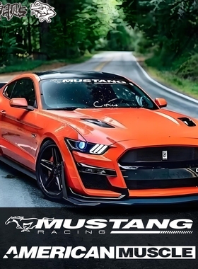 适用于福特stage3赛车个性改装车贴野马mustang前挡风玻璃贴纸