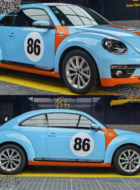 适用大众甲壳虫海湾石油标车贴欧拉GULF装饰贴纸宝马MINI改装拉花