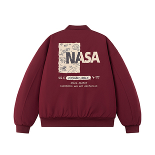 NASA宇航员外套秋冬学生棒球棉服工装班服飞行员夹克棉衣定制LOGO