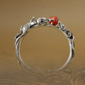 复古重工足银手镯 南红海浪海鸥银手镯 日出 九九倾城原创手作