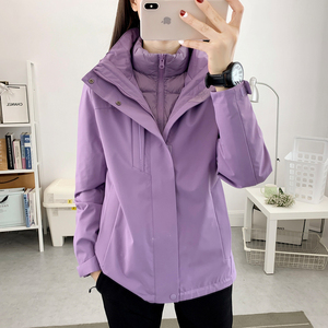 冲锋衣男女三合一可拆卸90白鸭绒羽绒内胆抗寒山系户外保暖两件套