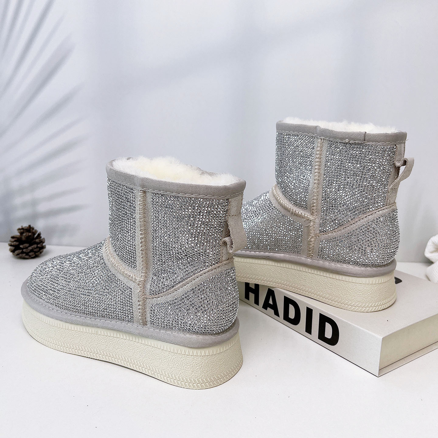 厚底羊毛雪地靴女防滑保暖棉鞋靴