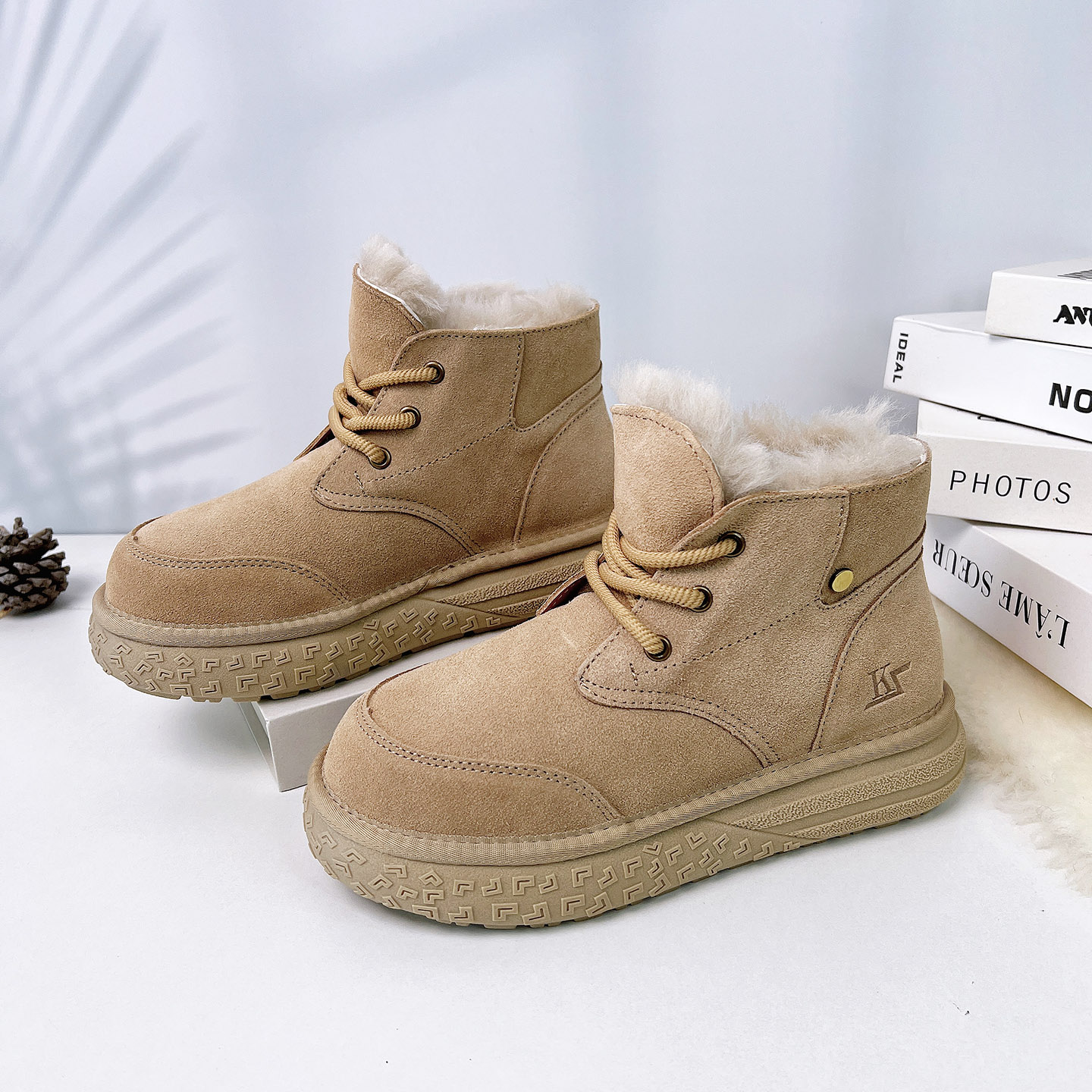 牛皮雪地靴女冬季新款保暖马丁靴