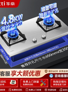 华帝不锈钢双灶厨房家用天然气液化气煤气灶 自由组合 i10064A