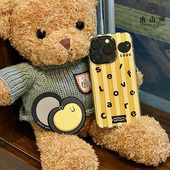 南山所 134亚克力全包情侣华为p6780p 原创ins简约字母表情黄黑可爱磁吸手机壳爱心镜子支架iPhone16ProMax15