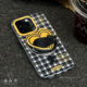 南山所 142亚克力双层全包软女男情侣 ins风原创黄黑格子猫爱心可爱简约磁吸支架手机壳iPhone16ProMax