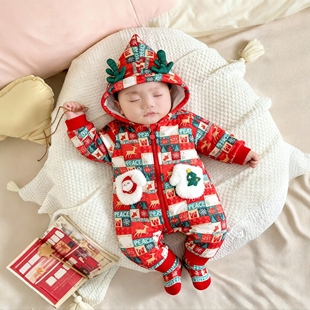 两个月的白天女宝宝红色系礼服新生婴儿小公主女婴抓周宴衣服冬季