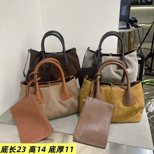 可比娜女包2026新款洋气韩版525亚麻欧美轻奢小众潮流手提斜挎包