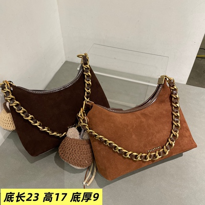 同丰女包磨砂皮腋下女包2025新款时尚欧美链条小众韩版5787斜挎包