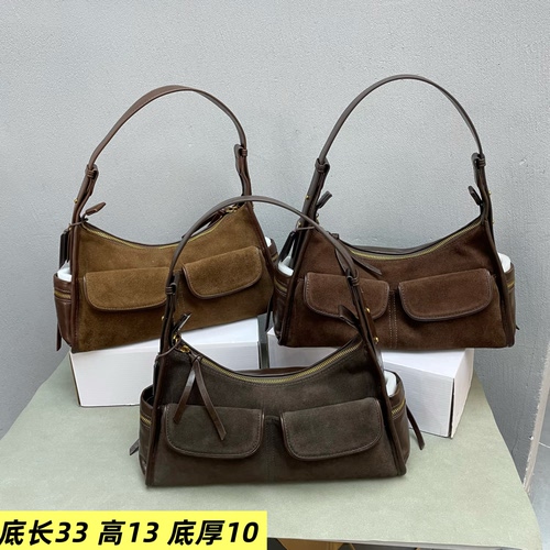 磨砂皮双口袋腋下女包2026新款洋气质感韩版时尚高级感斜挎包潮
