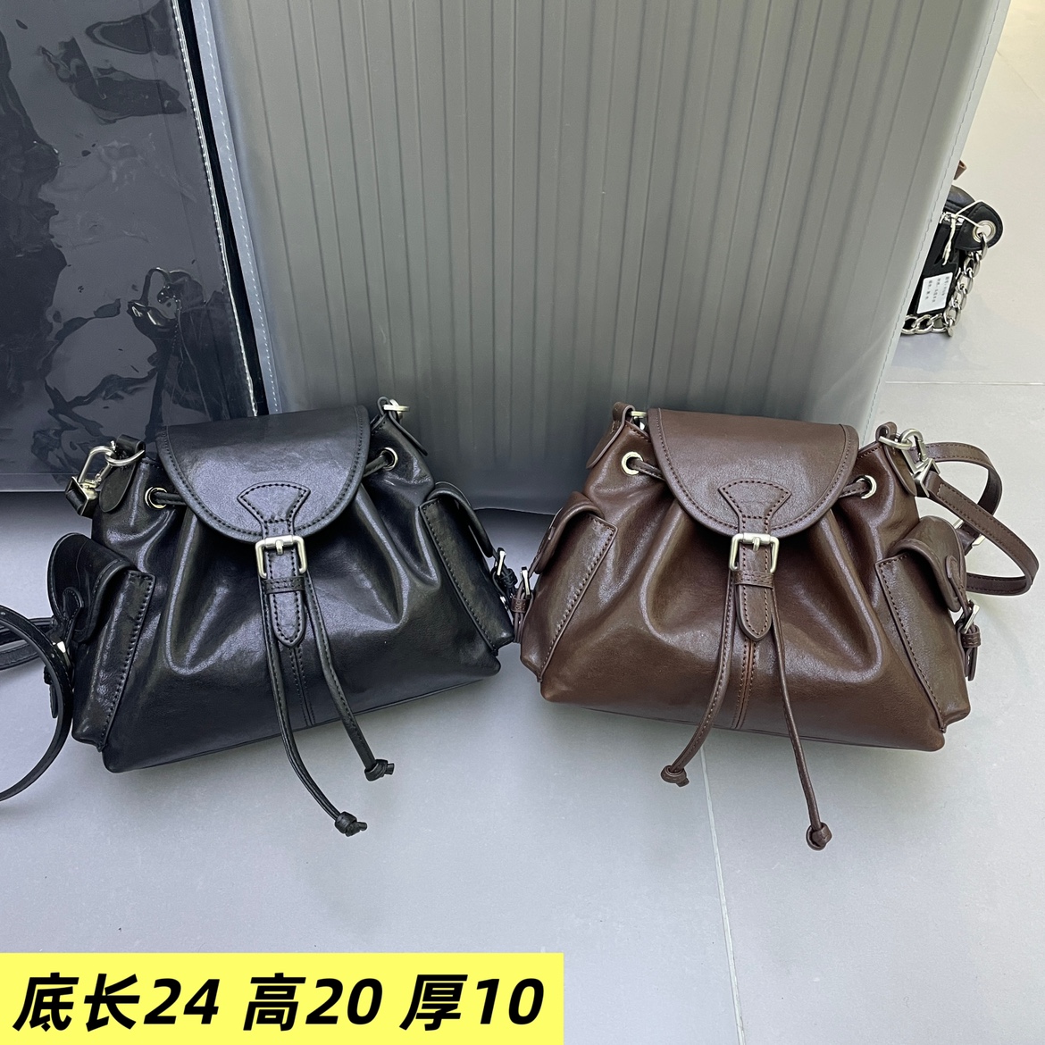 植鞣牛皮双肩包女包2025新款洋气两用小背包休闲真皮软单肩斜挎包