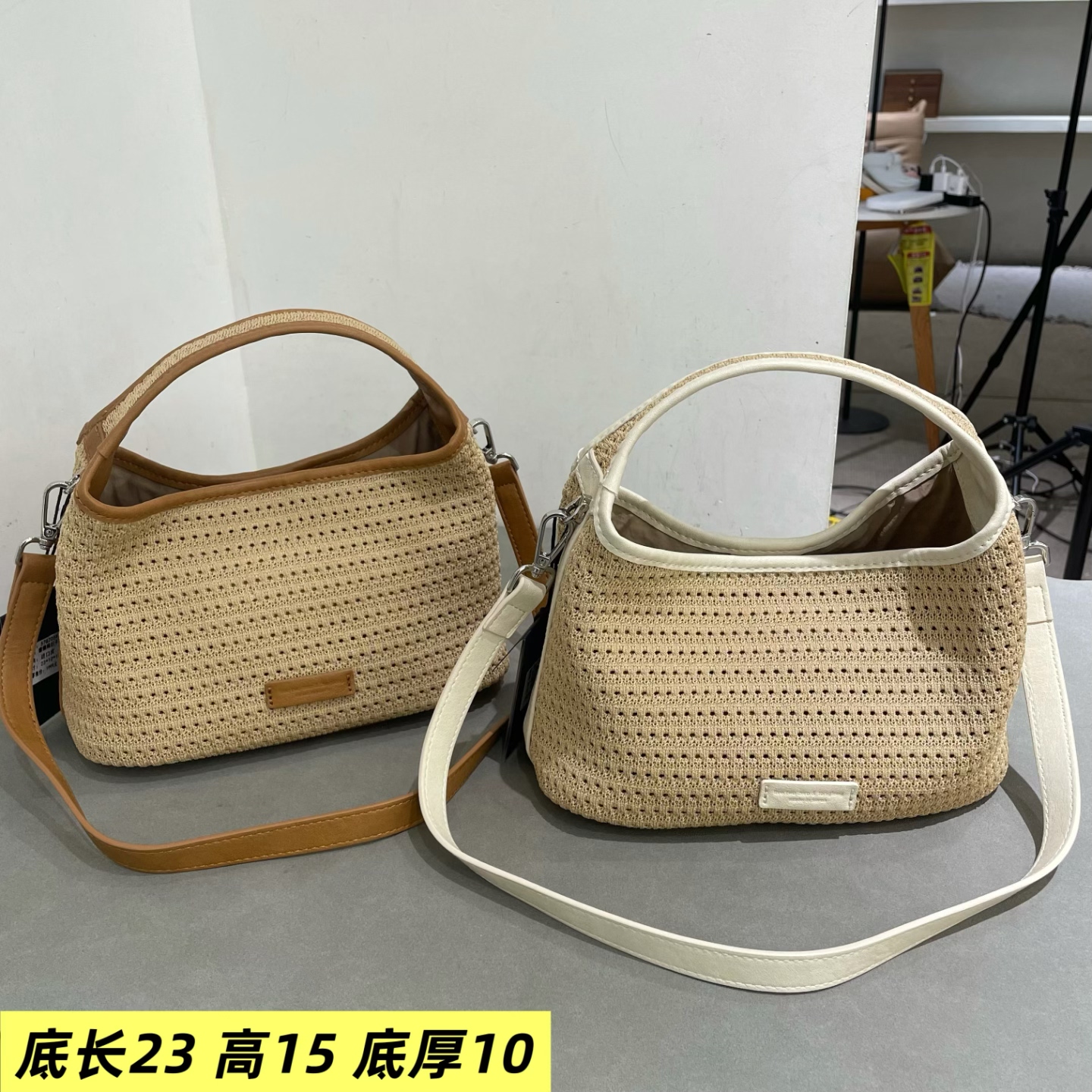 网织布手腕女包2026新款韩版拼接578205拼接休闲轻奢气质斜挎包