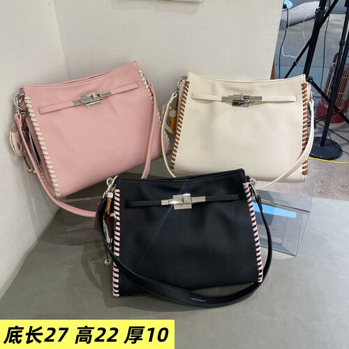 劳拉时黛女包2026新款轻奢50331休闲浅色编织潮流手提软皮斜挎包