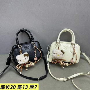 方糖保龄球手提kt石头纹时尚女包2026新款气质休闲简约单肩斜挎包