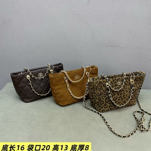 磨砂链条牛皮女包2026新款菱格手提小包洋气纯色韩版单肩斜挎包