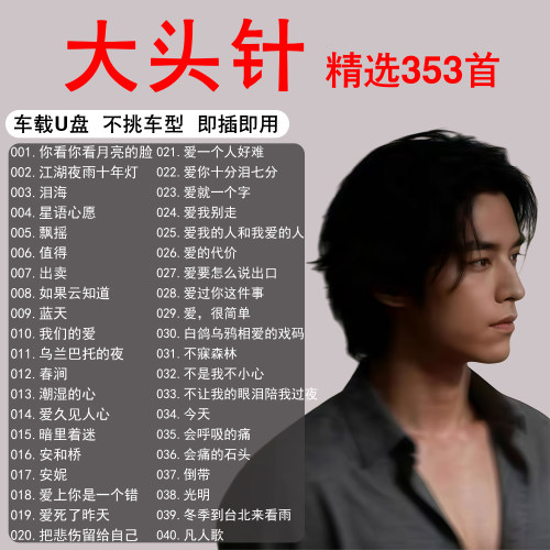 大头针翻唱全集车载U盘歌曲合集正品无损高品音质车用音乐usb优盘