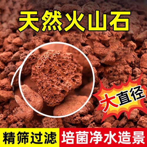 火山石鱼缸专用颗粒垫底滤材鱼缸造景专用养鱼透气天然底沙过滤石