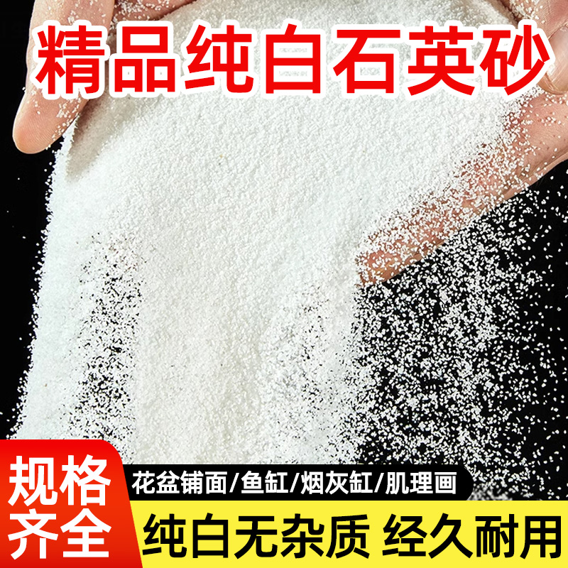 石英砂细沙天然纯白造景白沙子鱼缸造景装饰白石子肌理画细沙颗粒