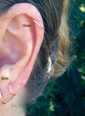 14K包金 925纯银耳环耳圈 鼻环鼻圈 嘴环嘴圈 简约圆圈圈圈耳饰