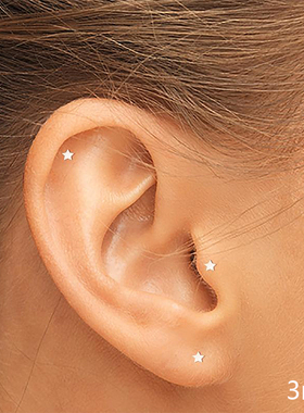 隐形925纯银星星耳钉女超小不过敏养耳洞耳饰简约日常百搭耳环