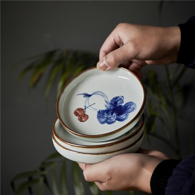 手绘青花釉下水果盘陶瓷零食