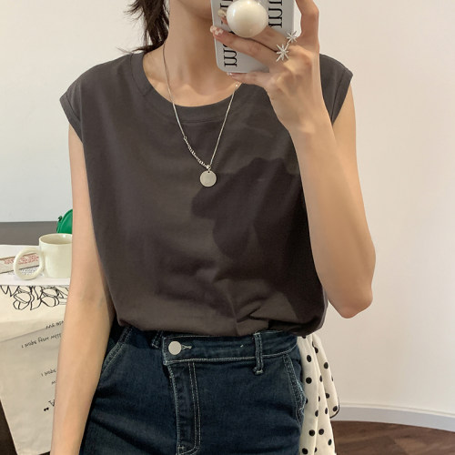 清仓捡漏无袖T恤女宽松吊带坎肩背心夏季新款外穿内搭运动上衣潮
