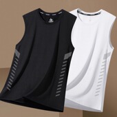 冰丝背心女潮薄款 透气速干运动休闲宽坎肩外穿女士圆领无袖 t恤夏