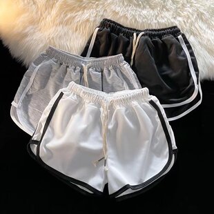 女夏季 热裤 宽松韩版 大码 跑步运动高腰休闲裤 清仓捡漏专柜撤回短裤